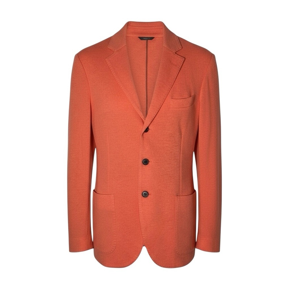 HAWICO Cashmere Sweater Blazer‎ Size Medium Coral Orange